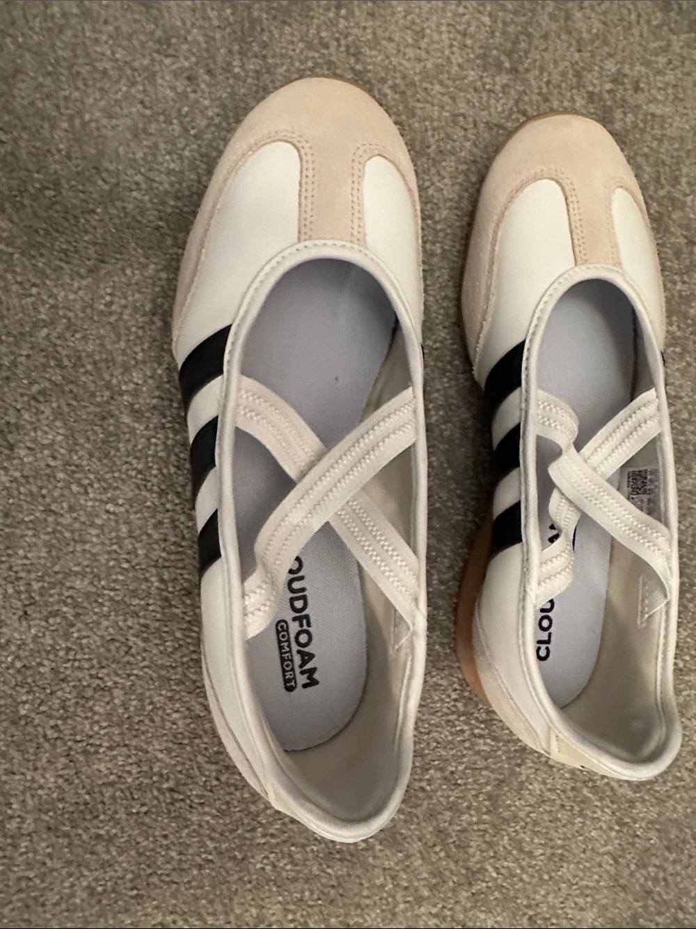 Adidas Barreda White and Black Mary Jane Sneakers - Picture 2 of 6